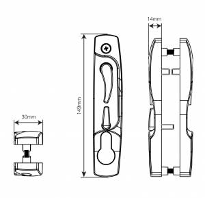 7-266 Sliding Security Door Lock - Rollerco For Sliding Door, Windows &Amp; Shower Replacement Parts, Rollers &Amp; Accessories. Rollerco: 40 Years Strong! 7 2660 Dimensions - Rollerco Australia'S Biggest Range Of Sliding Door, Windows &Amp; Shower Replacement Parts, Rollers &Amp; Accessories. Rollerco: 40 Years Strong!